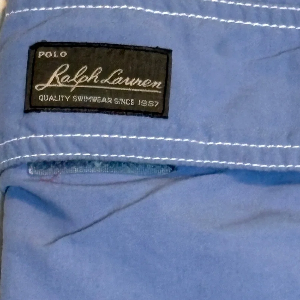 Polo Ralph Lauren Swim Trunks Mens Blue Cargo Pocket Mesh‎ Lined Board Shorts